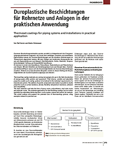 Duroplastische Beschichtungen für Rohrnetze und Anlagen in der praktischen Anwendung