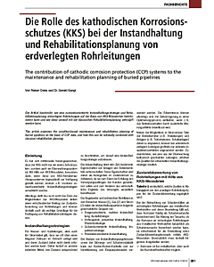 Die Rolle des kathodischen Korrosionsschutzes (KKS) bei der Instandhaltung und Rehabilitationsplanung von erdverlegten Rohrleitungen
