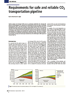 Requirements for safe and reliable CO2 transportation pipeline
