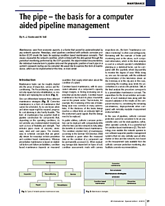The pipe - the basis for a computer aided pipeline management