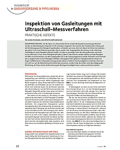 Inspektion von Gasleitungen mit Ultraschall-Messverfahren