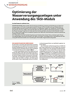 Optimierung der Wasserversorgungsanlagen unter Anwendung des TASI-Moduls