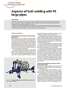 Aspects of butt welding with PE large pipes