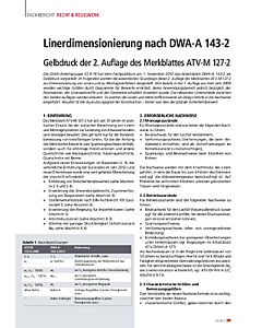 Linerdimensionierung nach DWA-A 143-2