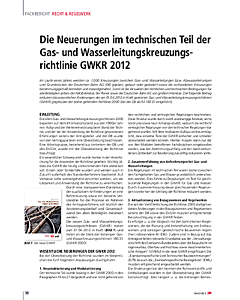 Die Neuerungen im technischen Teil der Gas- und Wasserleitungskreuzungsrichtlinie GWKR 2012