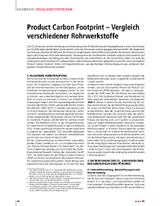 Product Carbon Footprint – Vergleich verschiedener Rohrwerkstoffe