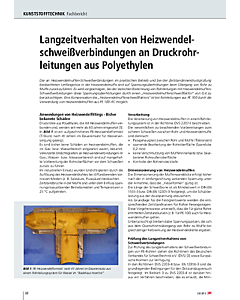 Langzeitverhalten von Heizwendelschweißverbindungen an Druckrohrleitungen aus Polyethylen