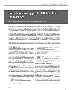 Collapse resistant pipes for Offshore Use in the Black Sea