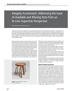 Integrity Assessment: Addressing the Issue of Available and Missing Data from an In-Line Inspection Perspective
