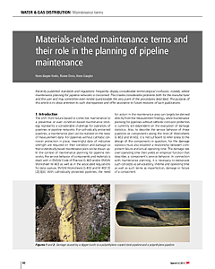 Materials-related maintenance terms and their role in the planning of pipeline maintenance