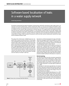 Software based localisation of leaks in a water supply network