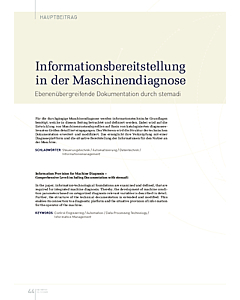 Informationsbereitstellung in der Maschinendiagnose