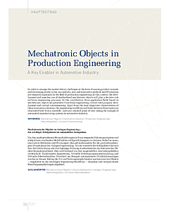 Mechatronic Objects in Production Engineering