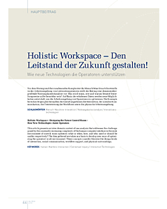 Holistic Workspace - Den Leitstand der Zukunft gestalten!
