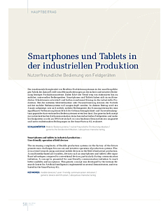 Smartphones und Tablets in der industriellen Produktion