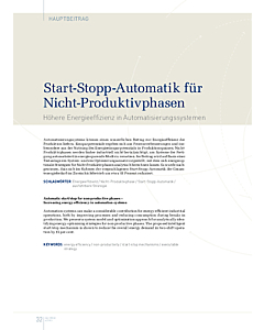Start-Stopp-Automatik für Nicht-Produktivphasen