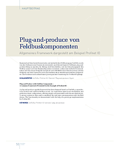 Plug-and-produce von Feldbuskomponenten