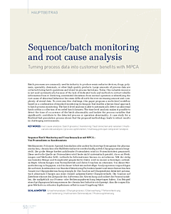 Sequence/batch monitoring and root cause analysis