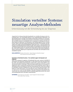 Simulation verteilter Systeme: neuartige Analyse-Methoden