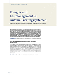 Energie- und Lastmanagement in Automatisierungssystemen