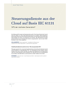 Steuerungsdienste aus der Cloud auf Basis IEC 61131