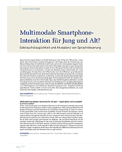 Multimodale Smartphone-Interaktion für Jung und Alt?