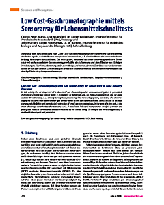 Low Cost-Gaschromatographie mittels Sensorarray für Lebensmittelschnelltests