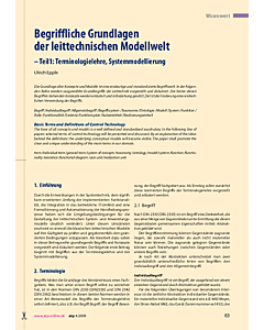 Begriffliche Grundlagen der leittechnischen Modellwelt