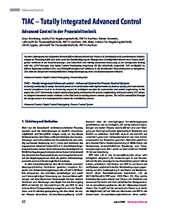 TIAC - Totally Integrated Ad vanced Control