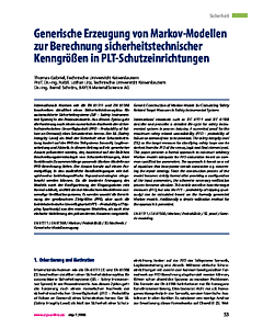 Generische Erzeugung von Markov-Modellen zur Berechnung sicherheitstechnischer Kenngrößen in PLT-Schutzeinrichtungen