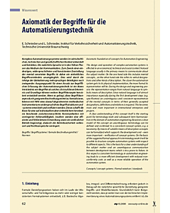 Axiomatik der Begriffe für die Automatisierungstechnik