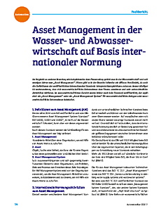 Asset Management in der Wasser- und Abwasserwirtschaft auf Basis internationaler Normung