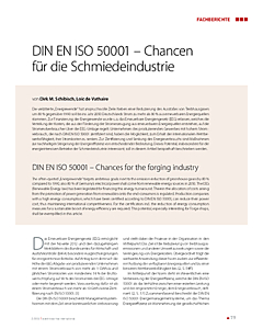 DIN EN ISO 50001 – Chancen für die Schmiedeindustrie