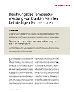 Berührungslose Temperaturmessung von blanken Metallen bei niedrigen Temperaturen