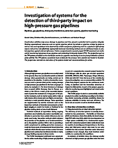 Investigation of systems for the detection of third-party impact on high-pressure gas pipelines