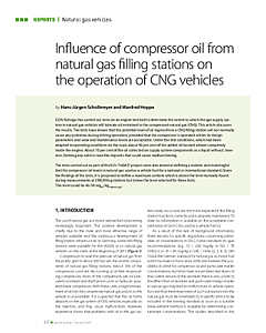 Influence of compressor oil from natural gas filling stations on the operation of CNG vehicles