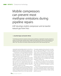 Mobile compressors can prevent most methane emissions during pipeline repairs