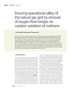 Ensuring operational safety of the natural gas grid by removal of oxygen from biogas via catalytic oxidation of methane