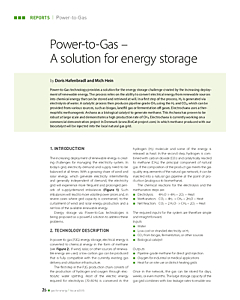 Power-to-Gas – A solution for energy storage