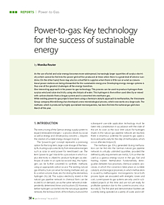 Power-to-gas: Key technology for the success of sustainable energy