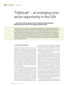 “H2@Scale” – an emerging cross-sector opportunity in the USA