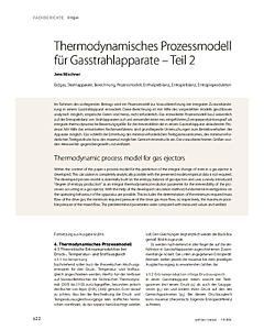 Thermodynamisches Prozessmodell für Gasstrahlapparate – Teil 2