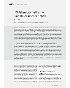 10 Jahre Biomethan – Rückblick und Ausblick