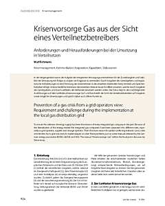 Krisenvorsorge Gas aus der Sicht eines Verteilnetzbetreibers