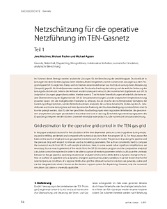 Netzschätzung für die operative Netzführung im TEN-Gasnetz