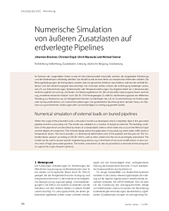 Numerische Simulation von äußeren Zusatzlasten auf erdverlegte Pipelines