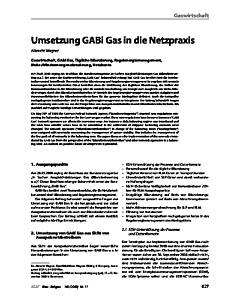 Umsetzung GABi Gas in die Netzpraxis