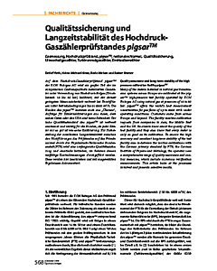 Qualitätssicherung und Langzeitstabilität des Hochdruck-Gaszählerprüfstandes pigsarTM