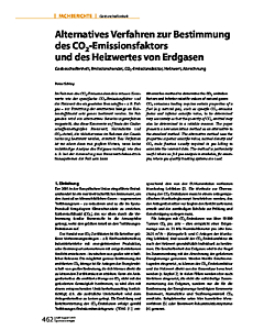 Alternatives Verfahren zur Bestimmung des CO2-Emissionsfaktors und des Heizwertes von Erdgasen