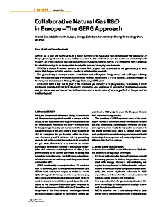 Collaborative Natural Gas R and D in Europe - The GERG Approach